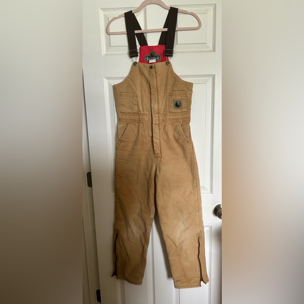 Bercowear Coveralls Boys 14-16 Camel Color Outdoor Hunting Winter Bibs